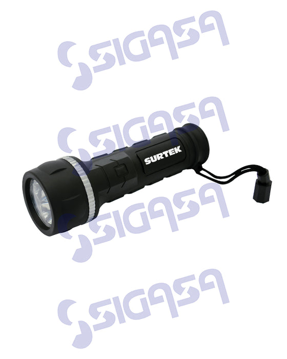 LINTERNA SURTEK LA32D ANTI-IMPACTO/3 LED/2 PILA D