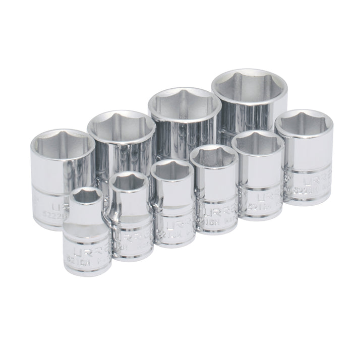 JGO URREA 52122 C/10 DADOS CORTOS STD 3/8"6P EN RIEL