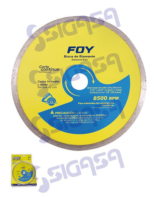 DISCO FOY 143510 DIAMANTE 4-1/2" RIN CONTINUO - SIGASA