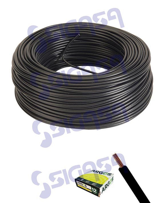 CABLE FLEXIBLE AUTOMOTRIZ # 18 NEGRO (ROLLO 100 mts), ARGOS CONDUCTOR, SIGASA, SIGASA