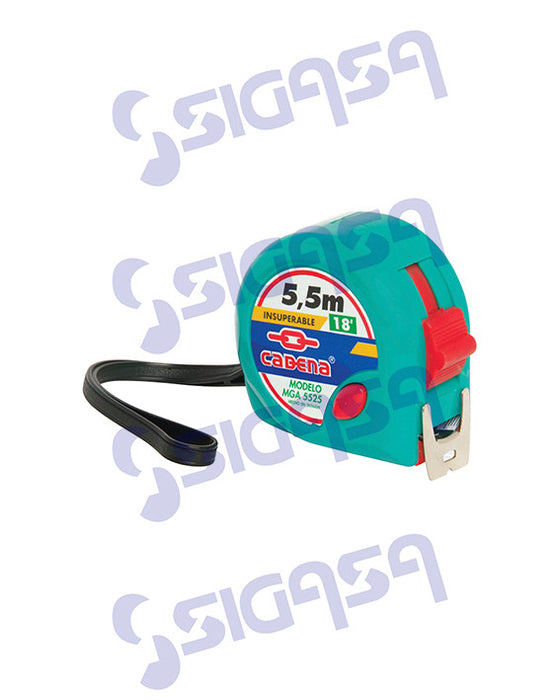 flexometro cadena mga5525 5.50mt verde aqua doble impresion - SIGASA