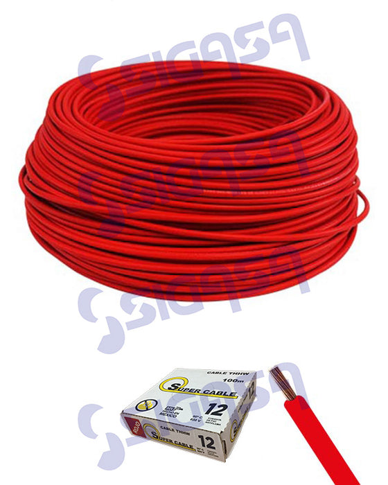 CABLE SUPERCABLE THHN # 12 ROJO (ROLLO 100 MTS)