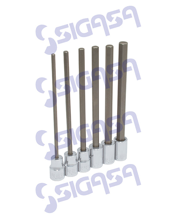 JGO URREA 4990SML C/6 DADO LARGO PTA HEX 4a10MM