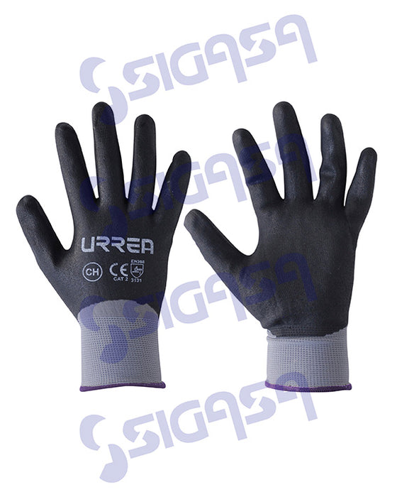 GUANTE URREA USGNM NYLON GRIS C/POLIURETANO MEDIANO