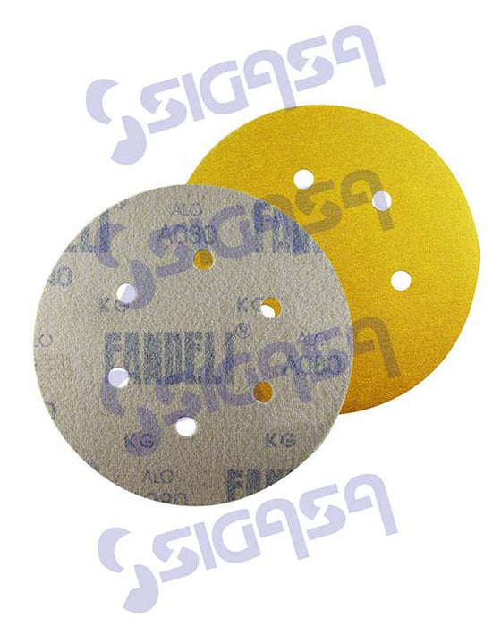 LIJA DISCO 6" A 080 P-320 GRIPIT 6 PERFORACIONES AMARILLO FANDELI
