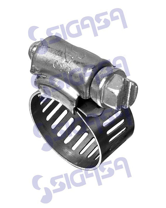 ABRAZADERA SIN FIN ACERO INOX # 60 "M" EXCEPTO TORNILLO 3-5/16 a 4-1/4 - ABRAZADERAS - SIGASA