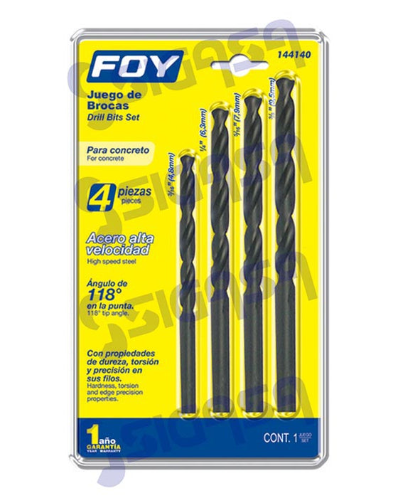 JGO FOY 144140 C/4 BROCAS P/CONCRETO