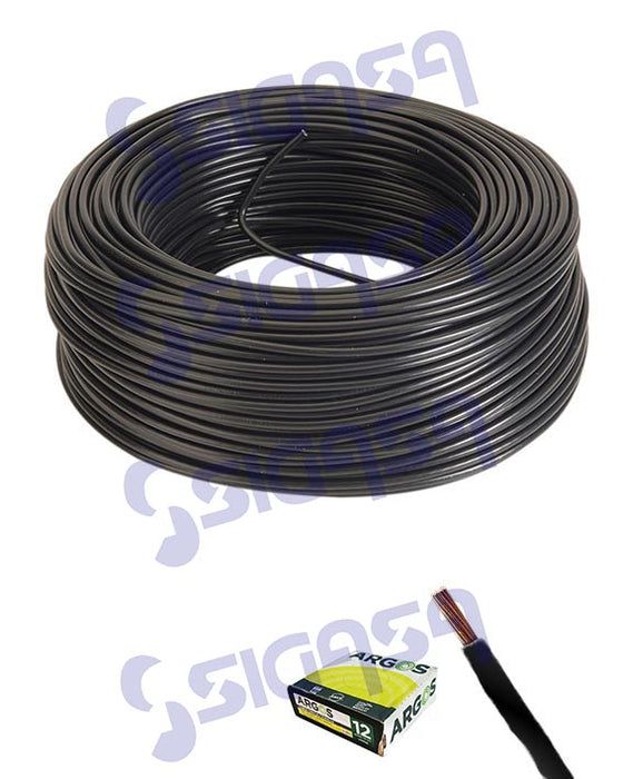 CABLE THW  # 14  ARGOS NEGRO (ROLLO 100mts)