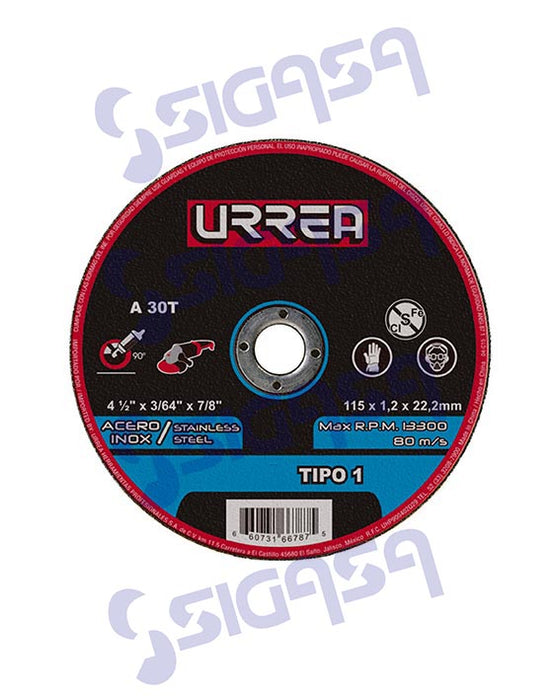 DISCO URREA AMSS09 (SP10) PLANO 9" ACERO INOX
