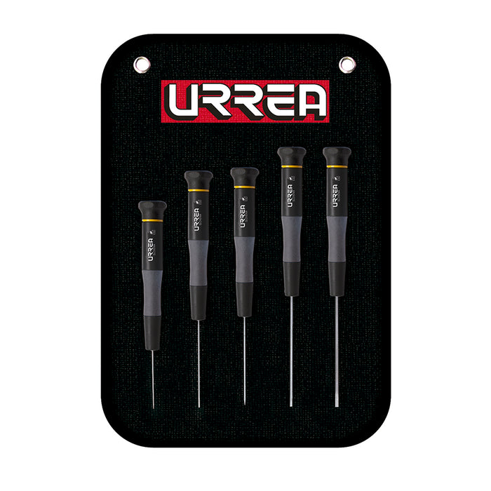 JUEGO URREA 9500BG (SP1) DESTORNILLADORES ESD PLANA 5 PZAS ESTUCHE LONA