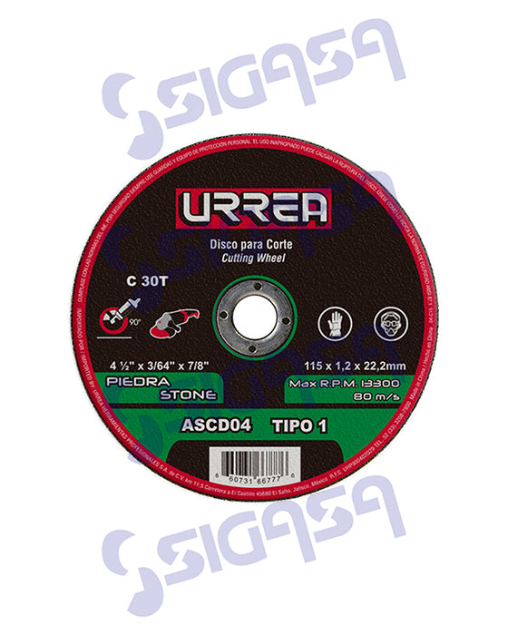 DISCO URREA ASCD09 PLANO 9" CORTE PIEDRA