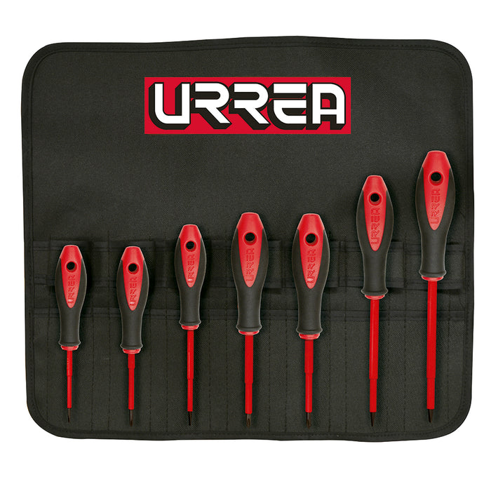 JUEGO URREA 9700BA (SP1) DE 7 DESTORNILLADORES BIMATERIAL 1000V