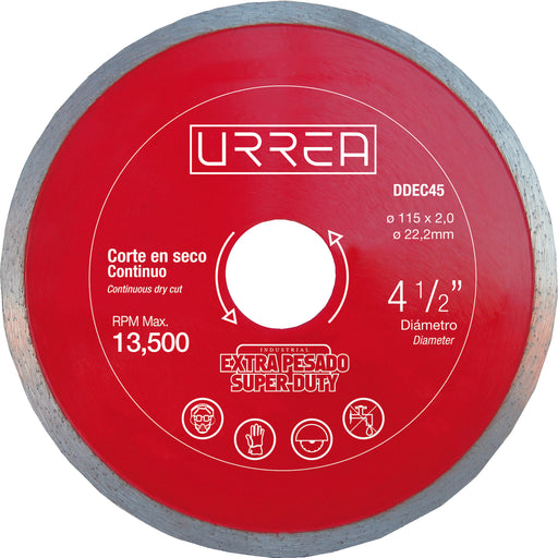Disco urrea ddec45 diamante 4-1/2 /rin cotinuo estra pesado - Sigasa