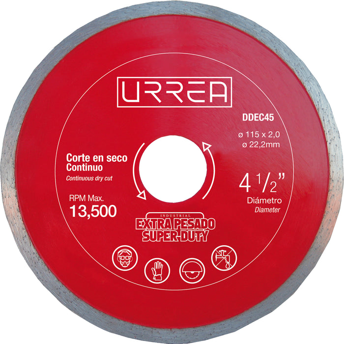 Disco urrea ddec45 diamante 4-1/2 /rin cotinuo estra pesado - Sigasa