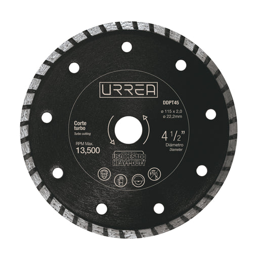 Disco urrea ddpt45 diamante turbo 4-1/2 uso pesado - Sigasa