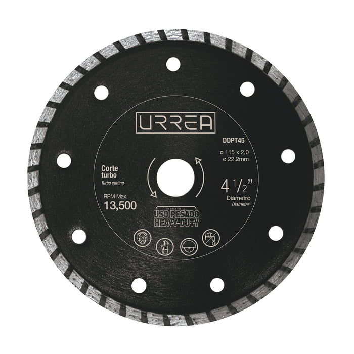 Disco urrea ddpt45 diamante turbo 4-1/2 uso pesado - Sigasa