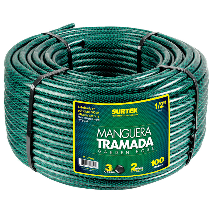 MANGUERA SURTEK M12T100 (MAN100) 1/2x100mts TRAMADA VERDE**