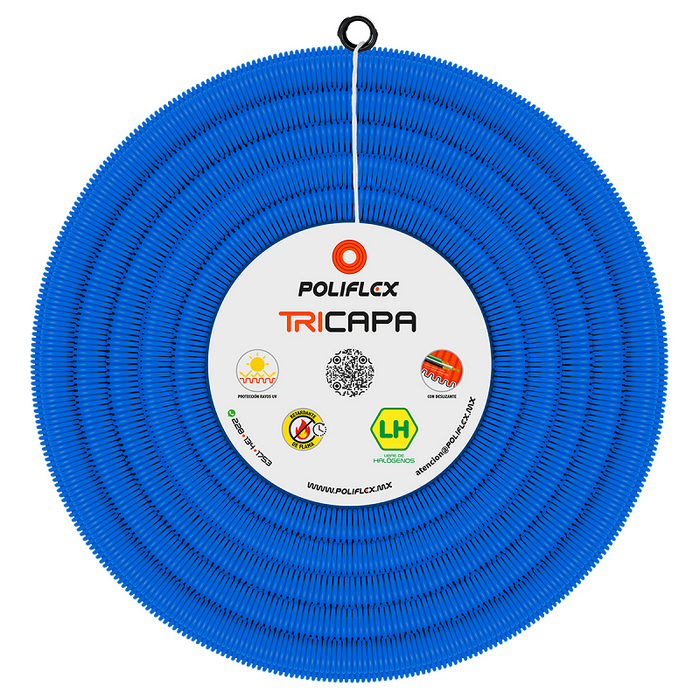 POLIFLEX AZUL 3/4" X 50 MTS CON GUIA TELECOMUNICACIONES