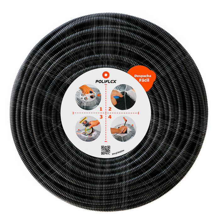 POLIFLEX NEGRO AUTOMOTRIZ  1/4"  RANURADO  (ROLLO 100mts) - SIGASA