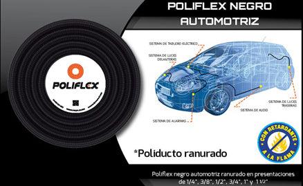 POLIFLEX NEGRO AUTOMOTRIZ  1/4"  RANURADO  (ROLLO 100mts) - SIGASA