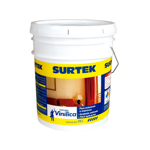 pintura surtek sp20400 vinilica acrilica blanco-191 cubeta c/19 lts - SIGASA