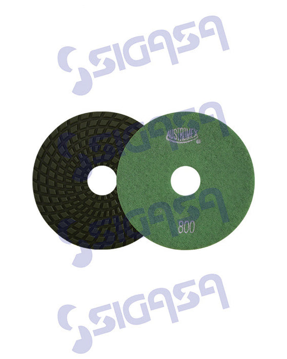 DISCO 2874 DIAMANTADO 4" C/VELCRO #800 VERDE EASY CUT*, AUSTROMEX, SIGASA, SIGASA