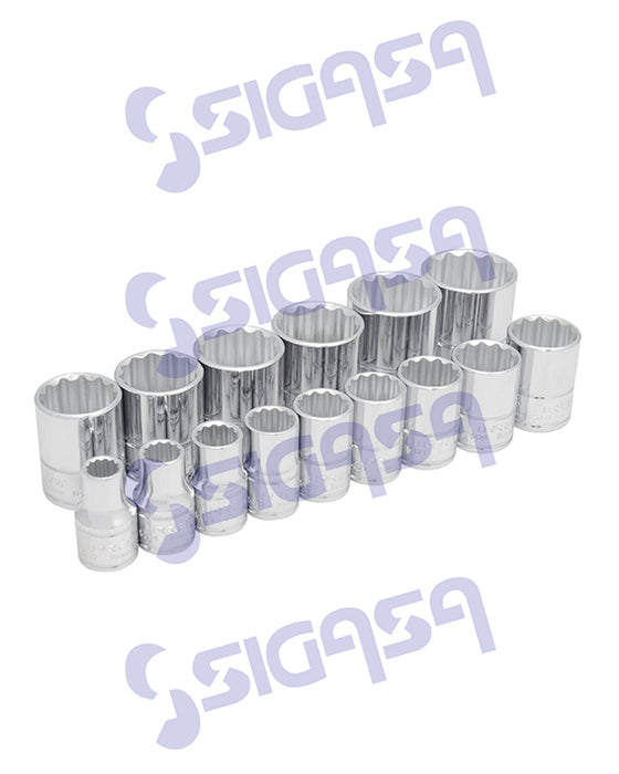 jgo urrea 54114 c/15 dados std de 1/2"c/riel - SIGASA