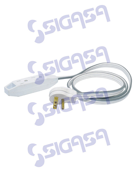 EXTENSION SURTEK 136051 (SP1) ELECTRICA PLANA 1MT C/TIERRA 3x16/BLANCA