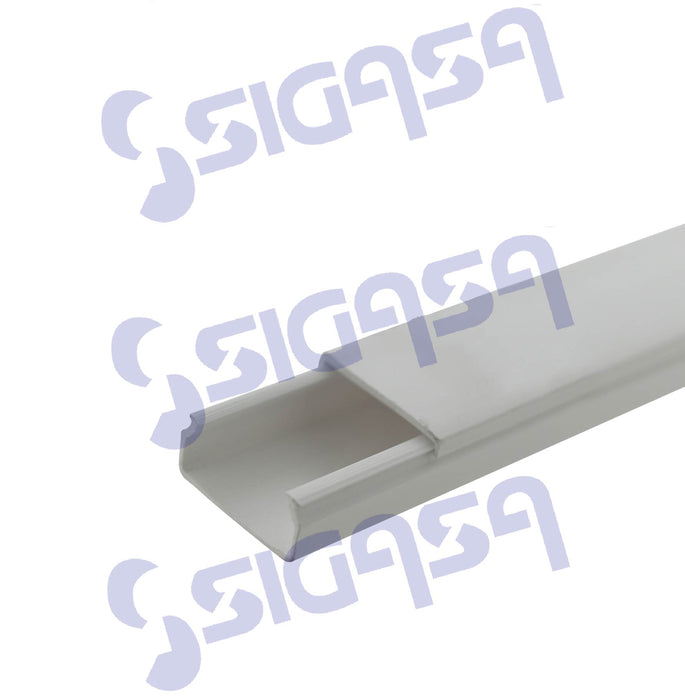 CANALETA BLANCA 10 x 40mm (1 vía) 2.00 mts