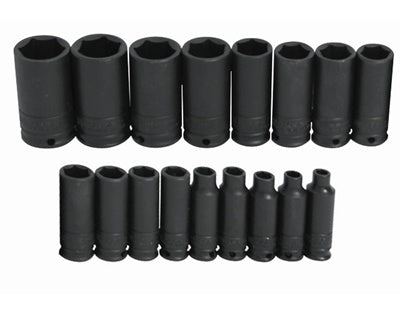 JGO URREA 72216 C/17 PZA DADOS IMPACTO MM 6P LARGOS CUADRO 3/8"
