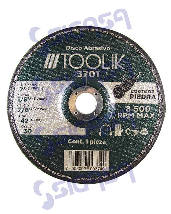 DISCO TOOLIK 3701  CORTE PIEDRA 7"x1/8x7/8 (374)
