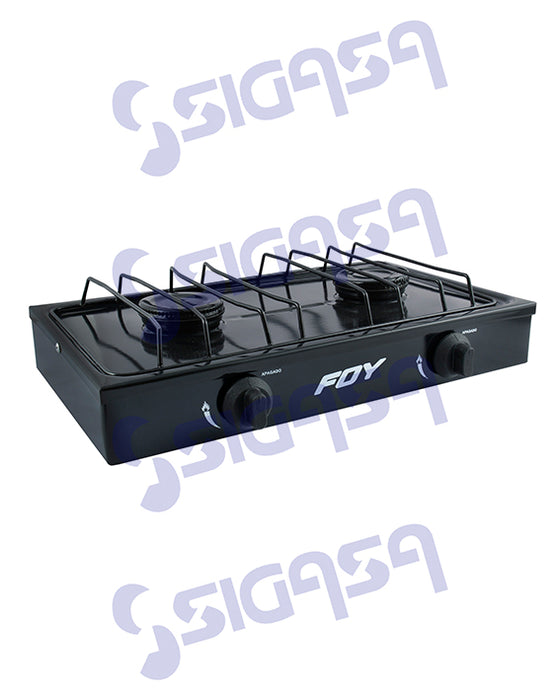ESTUFA FOY 144712 GAS C/2 QUEMADORES NEGRO