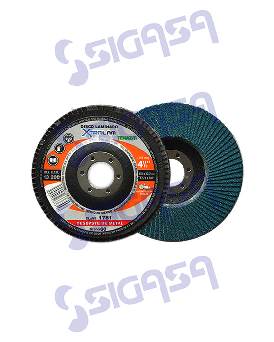 DISCO 1781 LAMINADO 4-1/2 # 60  TXZD-60, AUSTROMEX, SIGASA, SIGASA