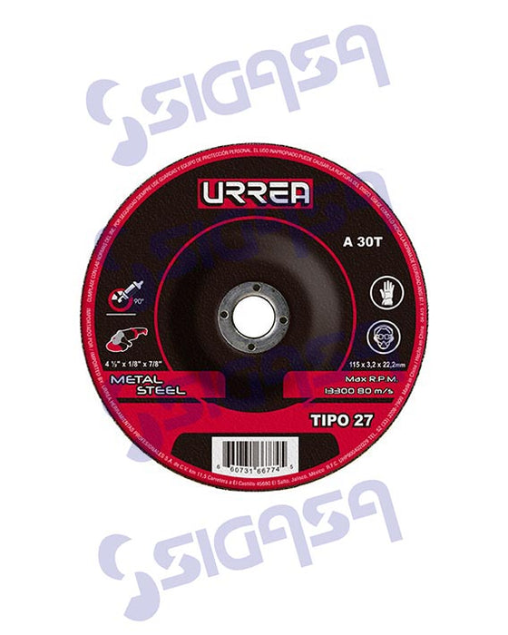 DISCO URREA AMGD09 (SP5) TIPO 27 9" DESBASTE METAL (2009)
