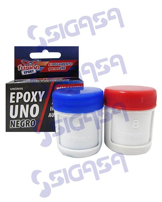 PLASTIACERO FUSION 100grs NEGRO-USO GENERAL EPOXY UNO CAT. UNON98 (12) - SIGASA