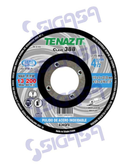 DISCO  388 DESB-PULIDO A. INOX 41/2"x5x2 G-36*, AUSTROMEX, SIGASA, SIGASA