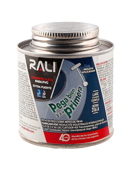 CEMENTO RALI PVC 8" 118ml AZUL EXTRAFUERTE LATA 4oz  (24) - SIGASA
