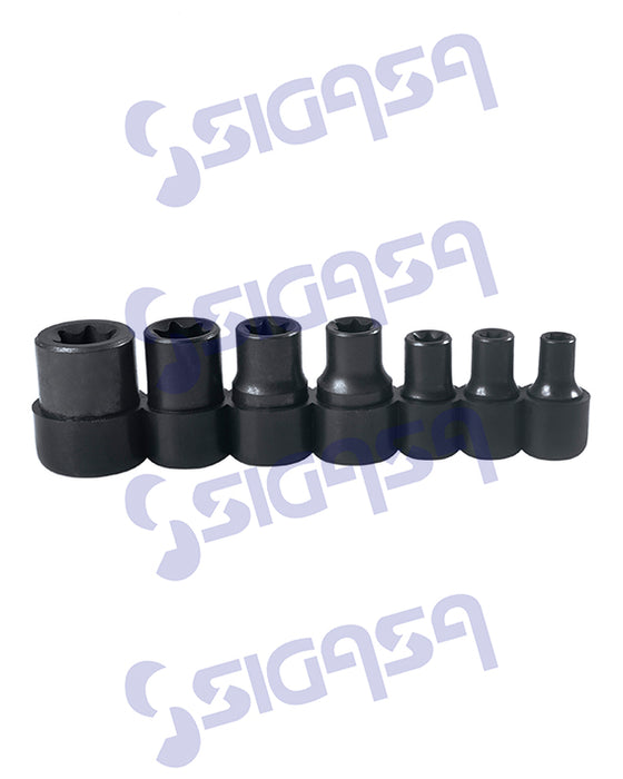 JGO URREA 4752E C/7 DADOS TORX HEMBRA E6aE16