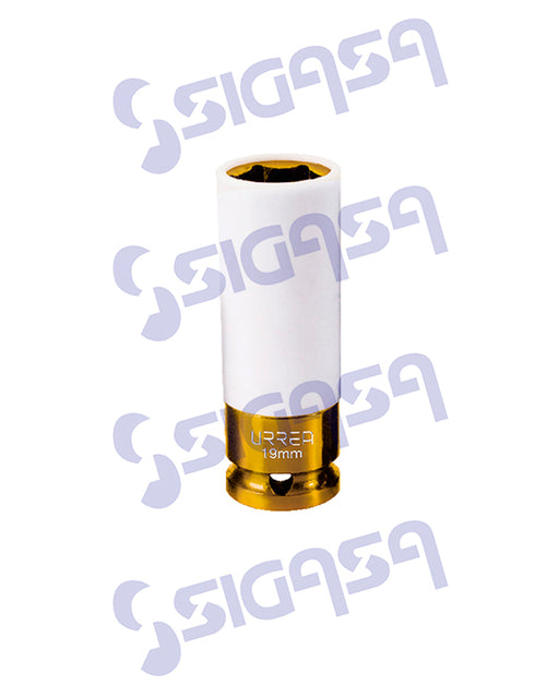 DADO URREA 7319MP IMPACTO LARGO 1/2x19mm PARED DELGADA C/PROT PLAST - SIGASA